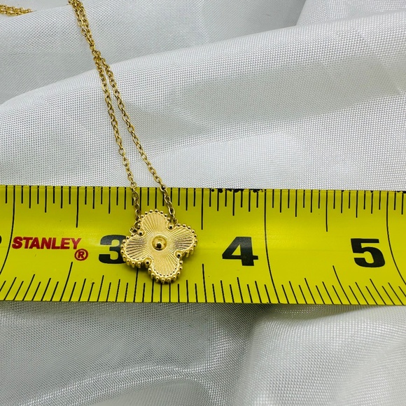 18K Gold Plated Alhambra Clover Necklace Set - Picture 9 of 10